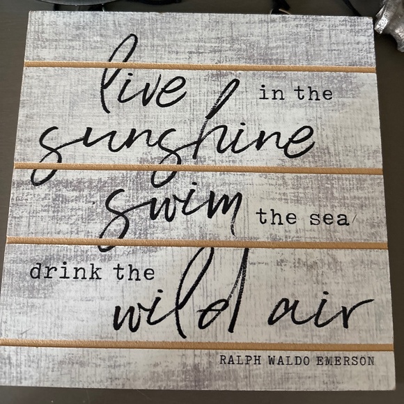 Wild air live in sunshine swim in the sea drink the wild air plaque Emerson - Picture 2 of 6